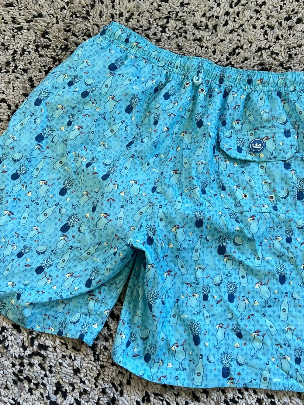 Peter Millar Seaside Collection Swim Trunj Shorts Tropical Cocktails Print Large